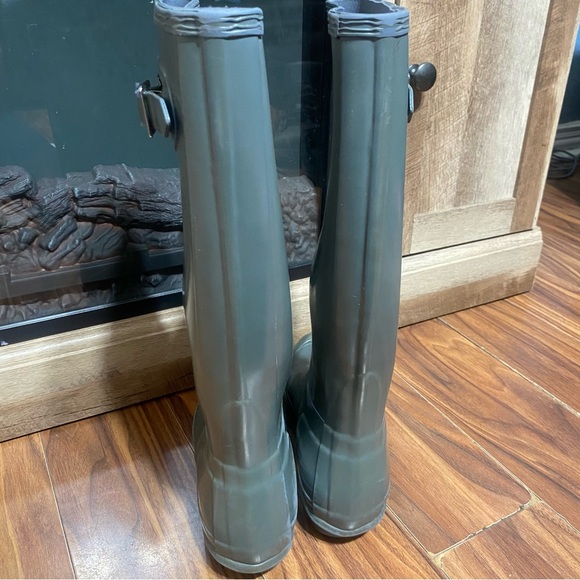 Hunter Boots Women Original Tall Gloss Graphite Gray Rain Boots Outerwear Size 7 - Picture 4 of 12